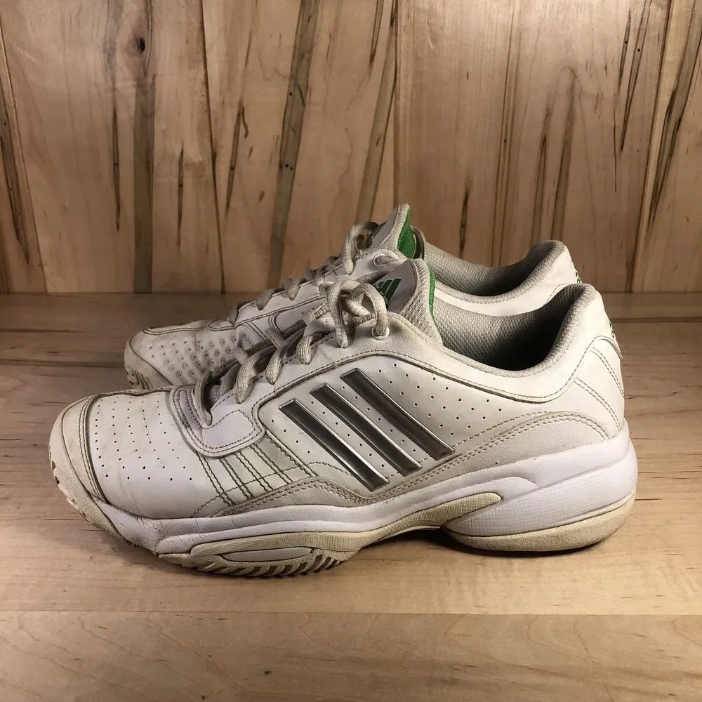 Adidas Bercuda Shoes Size Women's 8.5 White Green Athletic Trainer Sneakers